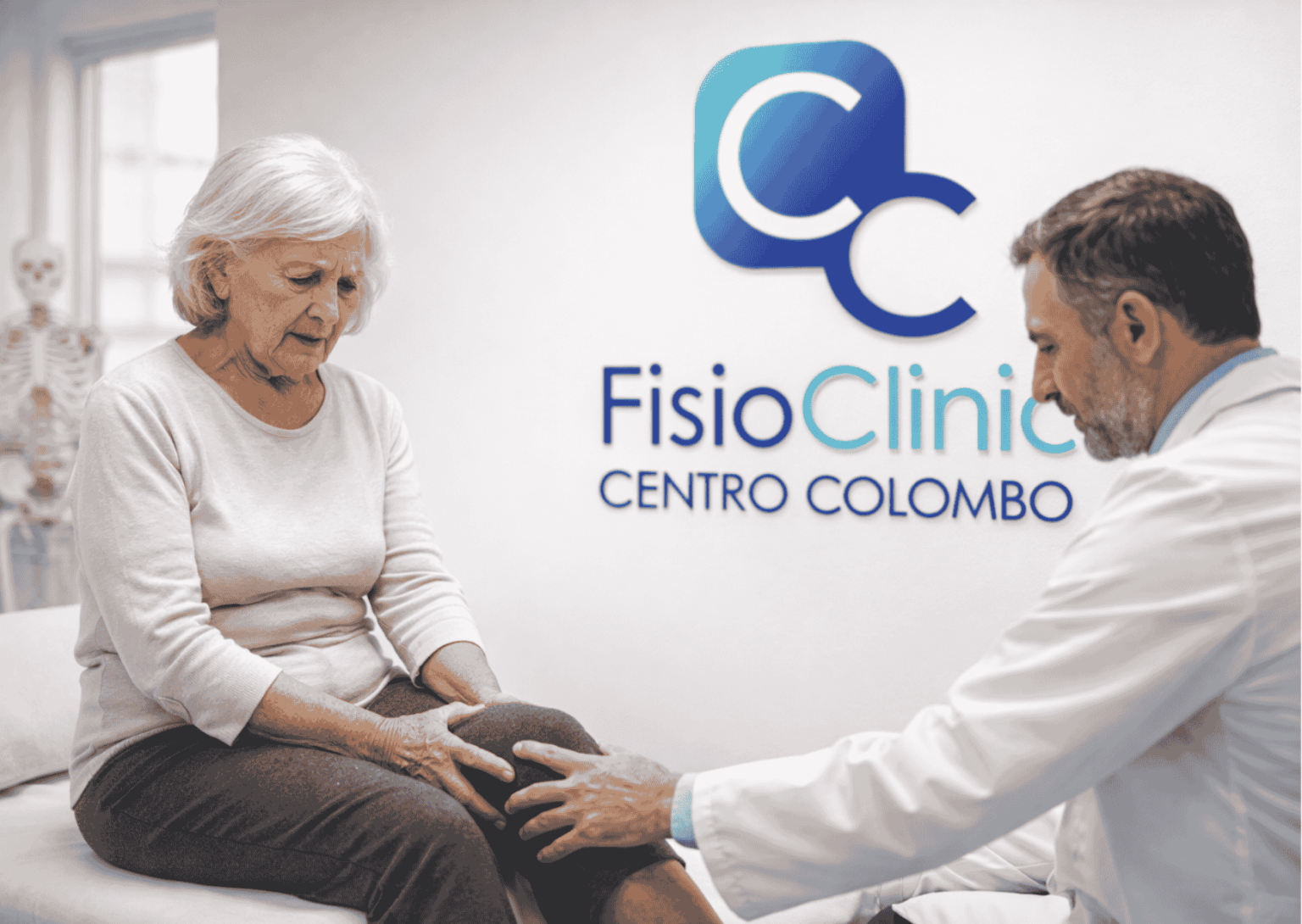 Visita fisiatrica ginocchio anziana con dolore e artrosi a Genova presso FisioClinic Centro Colombo