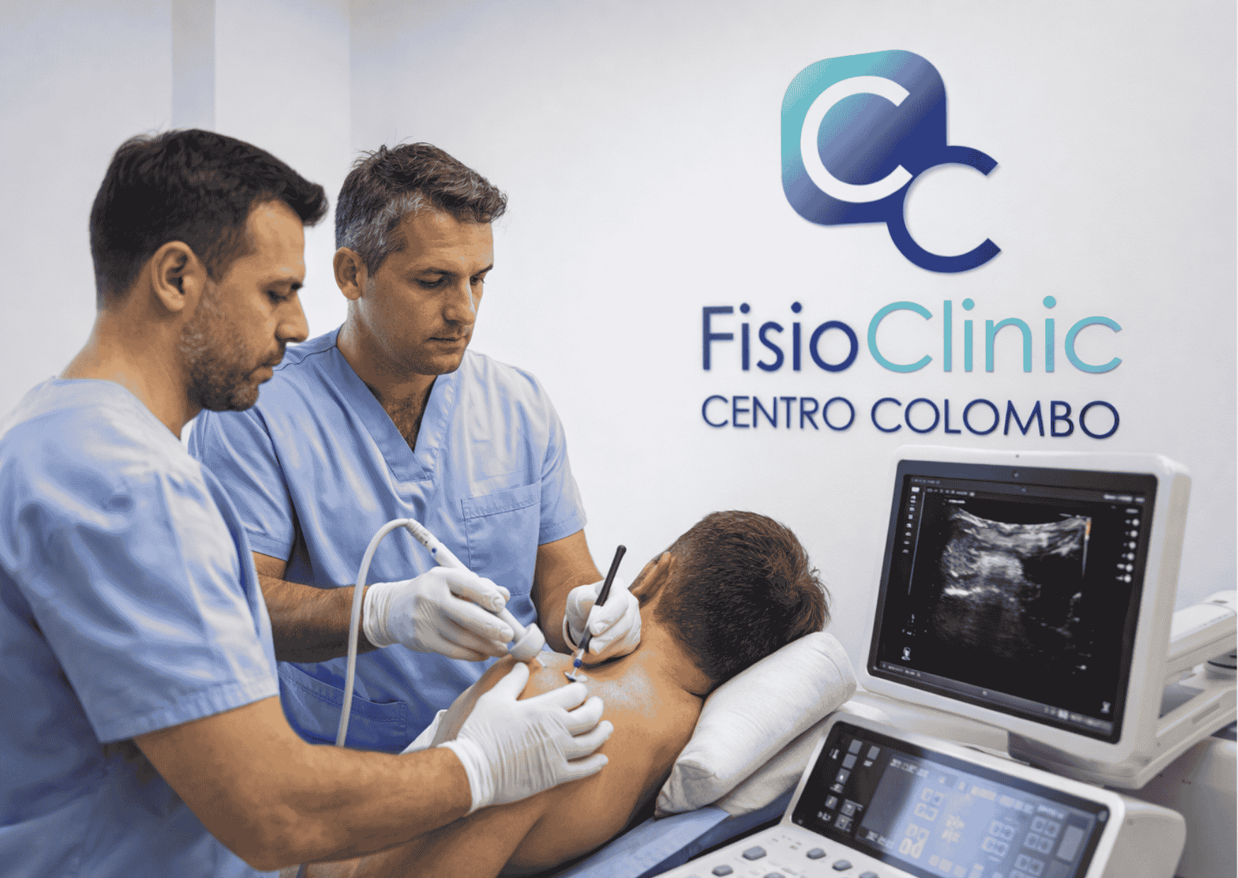 Litoclasia ecoguidata alla spalla per calcificazione eseguita da fisiatri presso FisioClinic Centro Colombo Genova